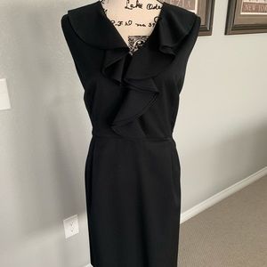 Merona ruffle neck sheath dress black